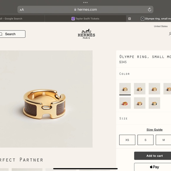 Hermes Olympe Ring, Small model color Etoupe size medium - Picture 14 of 14